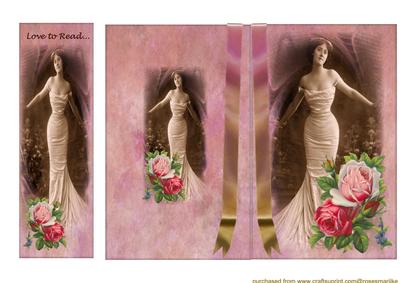 Vintage Lady Shaped Card & Bookmark