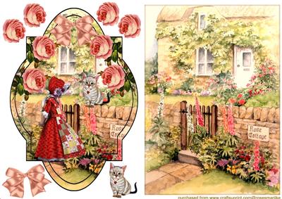 In a Little Rose Cottage Garden