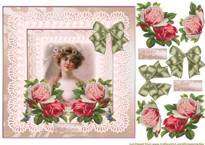 Vintage Lady in Soft Pink Lace
