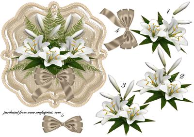 Lovely Lillies on Satin