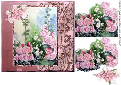 Floral Topper in Pink Brocade