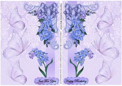 Toppers Floral Forget Me Nots & Butterflies