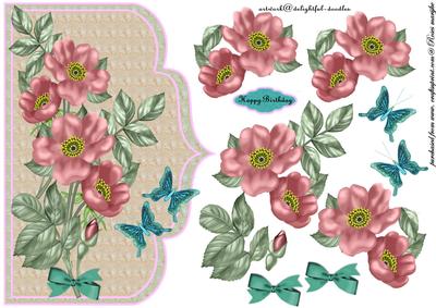 Scallop Wild Pink Roses