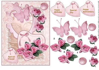Pink Special Roses and Hearts