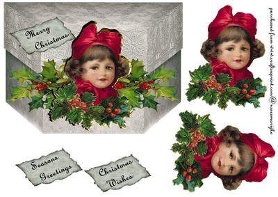 Boxcard Vintage Christmas Girl