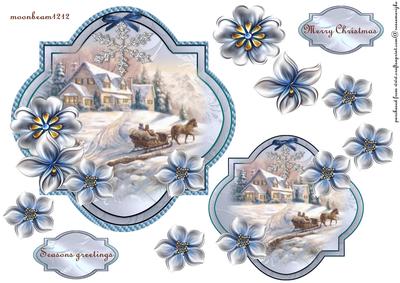 Vintage Snowscene Toppers