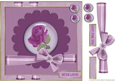 Purple Rose and Bow Modern Style