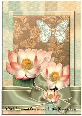 A4 Vintage Roses and Butterflie
