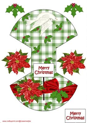 Wobble Poinsettias Card Christmas