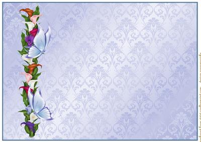 A4 Background Butterflie and Lillies