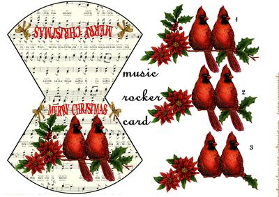 Vintage Music Christmas Wobblecard