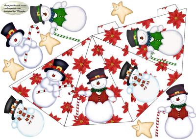 Tent Card Christmas Snowman