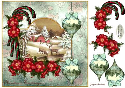 Christmas Greetings Vintage Snowscene