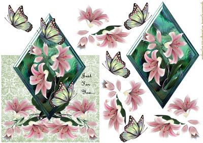 Over the Top Oriental Butterflie and Lillies