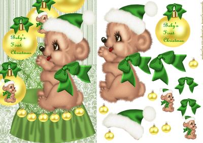 Baby's First Christmas in Green
