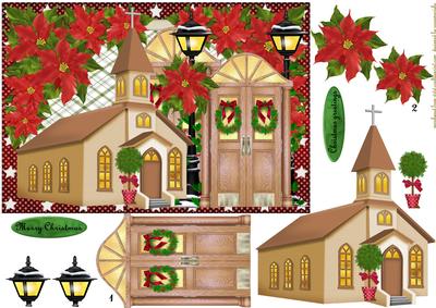 Christmas Vintage Traditional Church