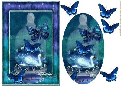 Bleu Butterflies and Swans 2