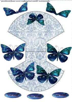 Rocker Card Vintage Butterflies
