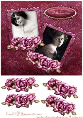 Vintage Girls with Roses