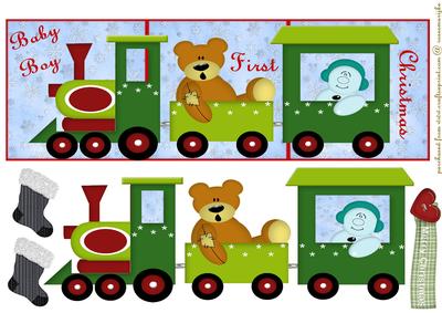 Large Dl Card Baby Boy First Christmas