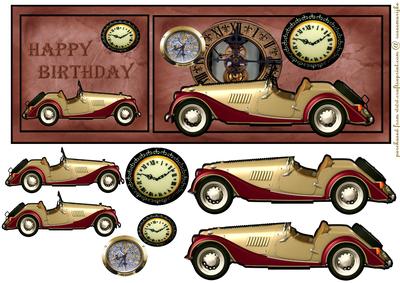 Large Dl Card Vintage Car