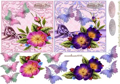 Two Card Floral Butterflies