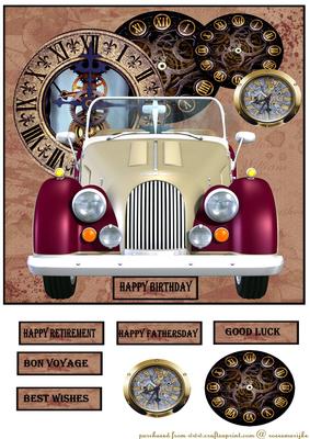 Vintage Car Steampunk Clocks