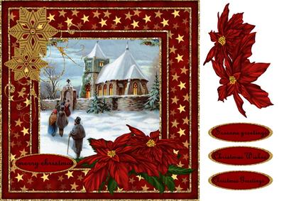 Christmas Vintage Going to Church 2