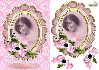 Vintage Girl Flower Corner