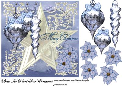 Christmas Ice/bleu Pearl Star Card