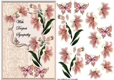 Sympathy Lillies and Butterflies