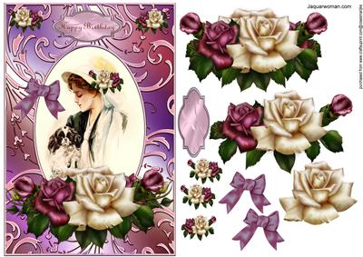 Vintage Lady and Antique Roses