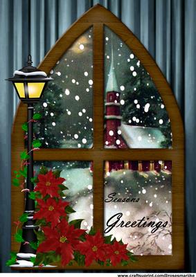A Vintage Christmas Window Church