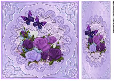 Purple Floral & Bookmark