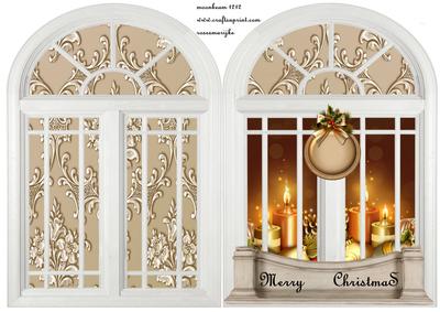 Christmas Vintage Window Shaped Card