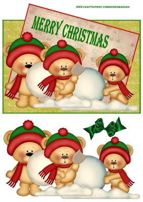 Christmas Teddies Snowfun
