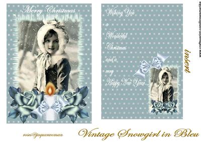 Christmas Vintage Girl in Snow