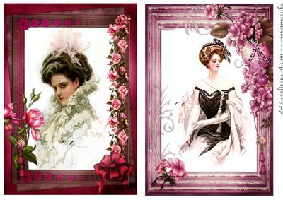 Vintage Ladys in Romantic Frame