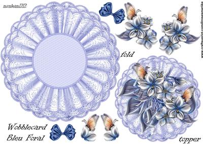 Wobblecard Bleu Floral