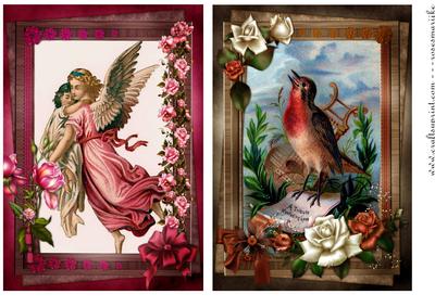 Vintage Toppers Angels and Birdsong