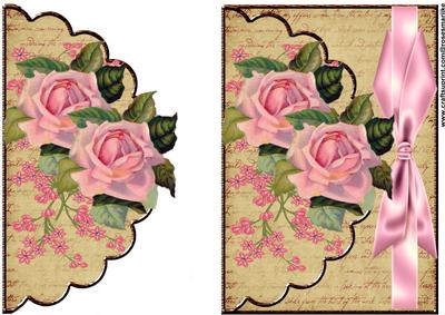Envelop Antique Roses and Bow