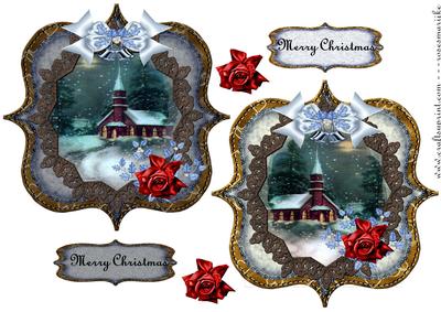Christmas Vintage Church Toppers
