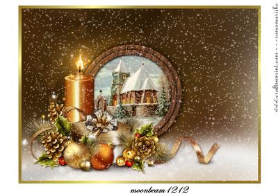 A4 Vintage Church Snowscene