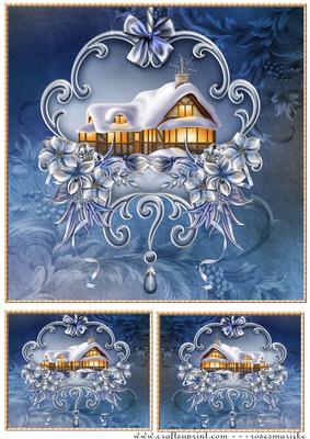 Christmas Village in Bleu