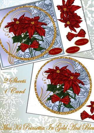 Mini Kit Poinsettia in Gold and Bleu