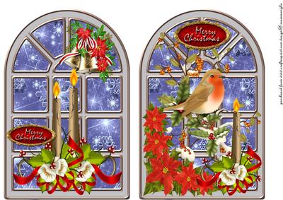 Christmas Window Candles and Bells