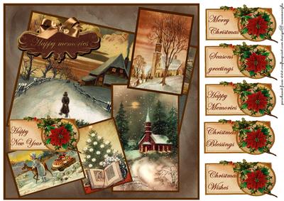 Vintage Christmas Collage Memories