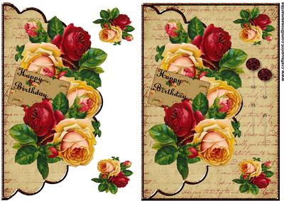 Vintage Roses Envelop Birthday