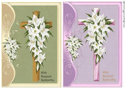 Sympathy Cross Lillies Male and Female