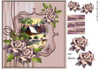 Vintage Romantic Snowscene